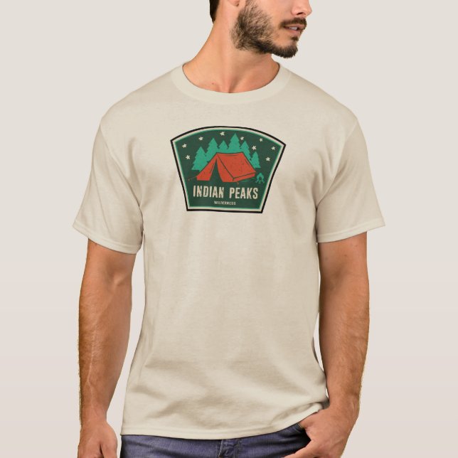 Indian Peaks Wilderness Colorado Camping T Shirt (Framsida)
