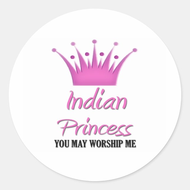 Indian Princess Runt Klistermärke (Framsida)