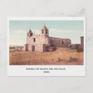 Indian Pueblo of Isleta NM, Old Church of 1910 Vykort