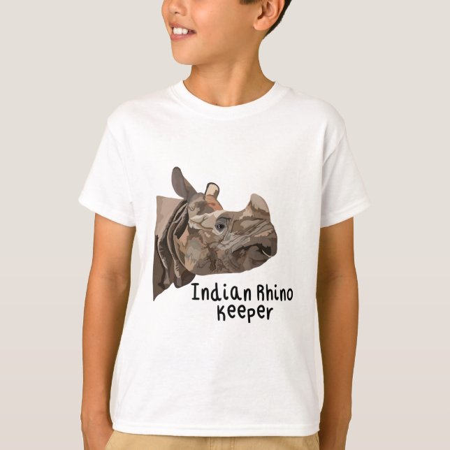 Indian Rhino Keeper T Shirt (Framsida)