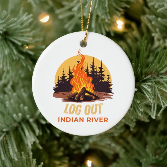 Indian River Michigan Läggereld Julgransprydnad Keramik (Träd)