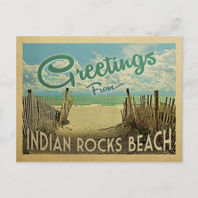 Indian Rocks Beach Vintage Resa Vykort (Framsida)