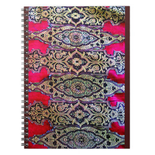 Indian Sari Design Anteckningsbok Med Spiral