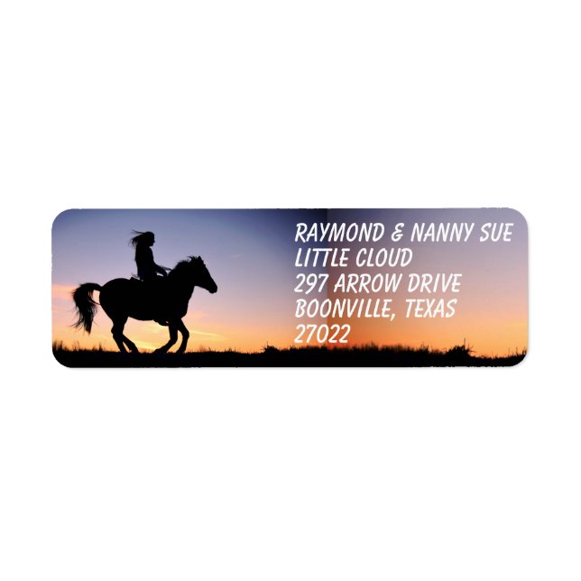 INDIAN SILHOUETTE RETURADRESS ETIKETT (Framsidan)