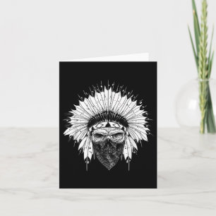 Indian Skull Rag , Native American Tattoo, Zany Br Kort