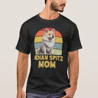 Indian Spitz Hund Mamma Retro Stil Funny Pet Owner T Shirt