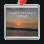Indian Sten Beach Florida Sunset Julgransprydnad Metall<br><div class="desc">foto av Patricia Merewether</div>