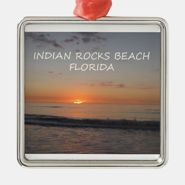 Indian Sten Beach Florida Sunset Julgransprydnad Metall (Framsidan)
