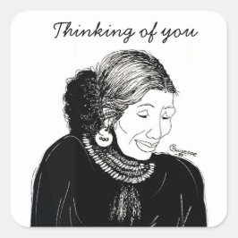 Indian Sticker Fyrkantigt Klistermärke