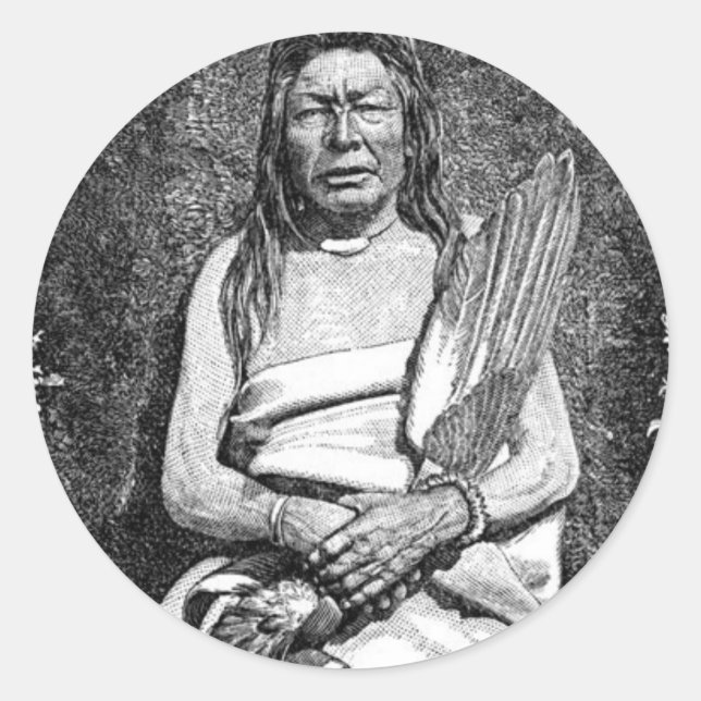 Indian Sticker Runt Klistermärke (Framsida)