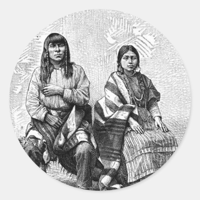 Indian Sticker Runt Klistermärke (Framsida)