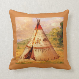 Indian Teepee och Scenery, Catlin Kudde