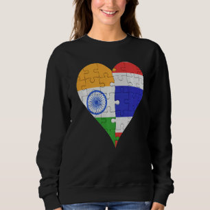 Indian Thai Flagga Heart T Shirt