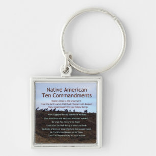 Indian tio Commandments Fyrkantig Silverfärgad Nyckelring