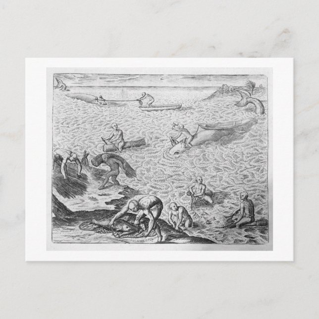 Indian-valfångstmetoden, från ett konto vykort (Framsida)