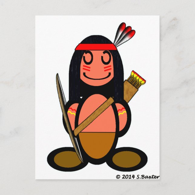 Indian (vanlig) vykort (Framsida)