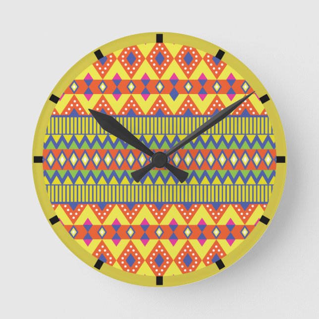 Indian Vibrant Rund Klocka (Framsida)