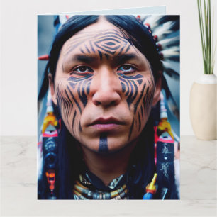 INDIAN WARRIOR MAN BIRTHDAY BIG CARDS KORT