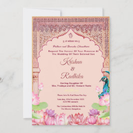 Indian wedding ethnic luxury invitation inbjudningar