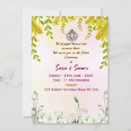 Indian Wedding Haldi Ceremony Invitations  Inbjudningar