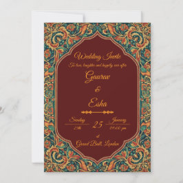 Indian Wedding Invitation (Mughal Version) Inbjudningar