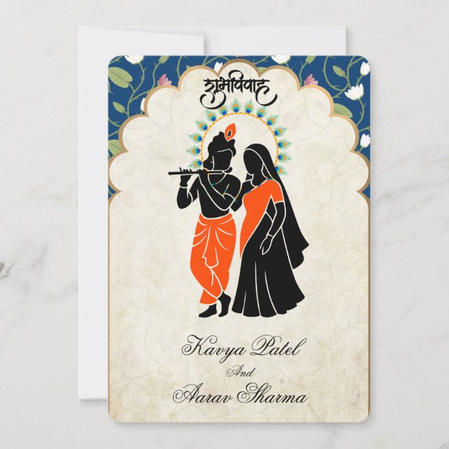 Indian Wedding Invitations for USA Inbjudningar (Framsida)
