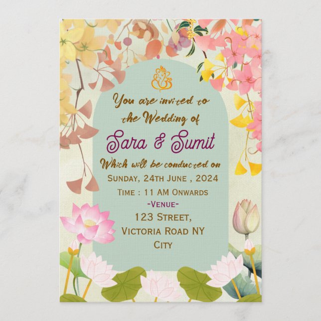 Indian Wedding Invitations  Inbjudningar (Framsida)