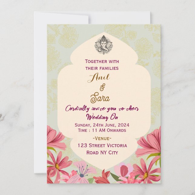 Indian Wedding Invitations  Inbjudningar (Framsida)