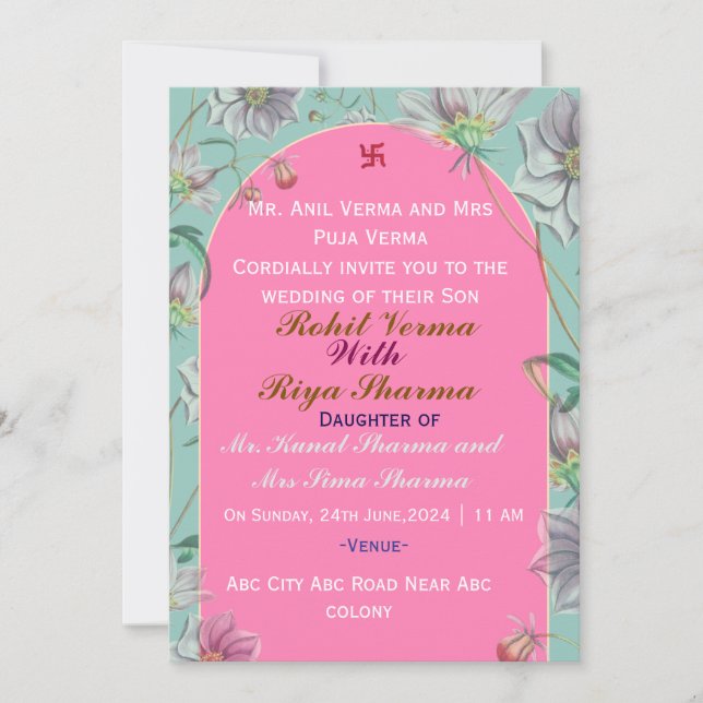 Indian Wedding Invitations  Inbjudningar (Framsida)