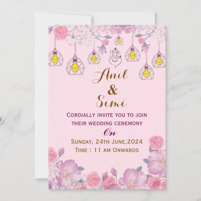Indian Wedding Invitations  Inbjudningar (Framsida)