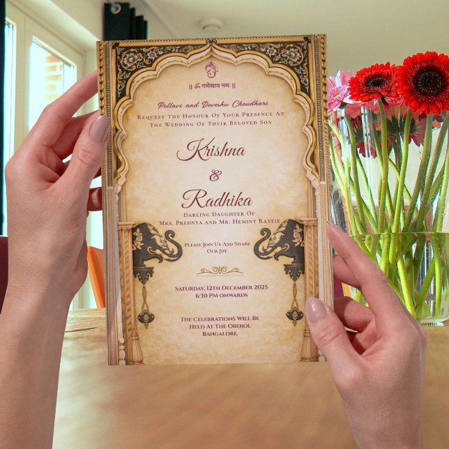 Indian wedding Royal ethnic luxury invitation Inbjudningar (Skapare uppladdad)