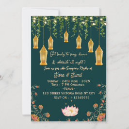 Indian Wedding Sangeet Night Ceremony Invitations  Inbjudningar