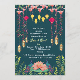 Indian Wedding Sangeet Night Invitations Inbjudningar