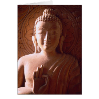 Indian Wooden Carving of Buddha Hälsningskort