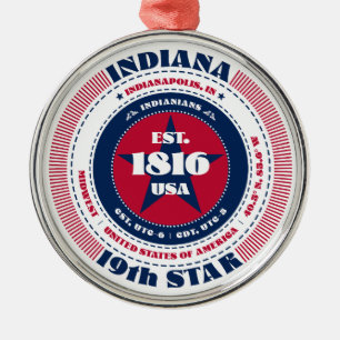 Indiana 19:e statliga julprydnad julgransprydnad metall