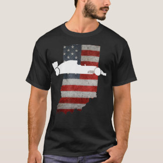 Indiana American Flagga State med Tävling T Shirt