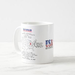 Indiana American State på karta och användbar info Kaffemugg