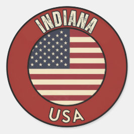 Indiana Amerikas förenta stater Runt Klistermärke