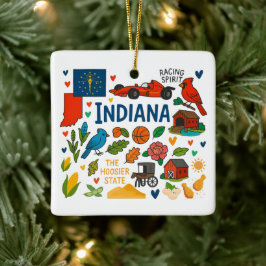 Indiana Anpassad Familjeresa Jul Julgransprydnad Keramik