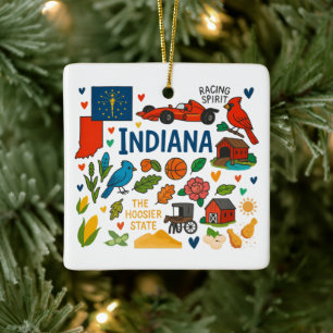 Indiana Anpassad Familjeresa Jul Julgransprydnad Keramik