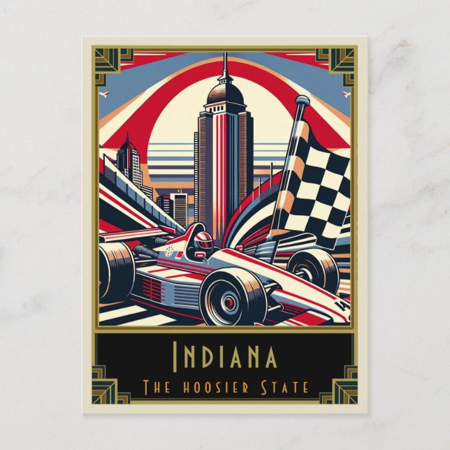 Indiana | Art Deco Vykort (Framsida)