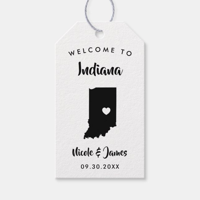 Indiana Bröllop Welcome Bag Märkres for Hotel Gues Presentetikett (Framsidan)