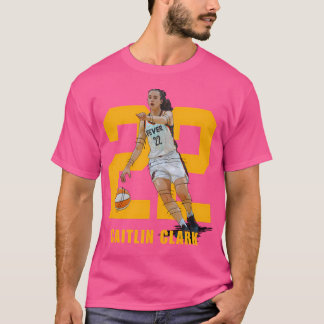 Indiana Caitlin Clark 22 Tecknader Women Basketbal T Shirt