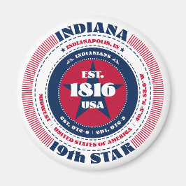 Indiana Circle Typography Souvenir Magnet