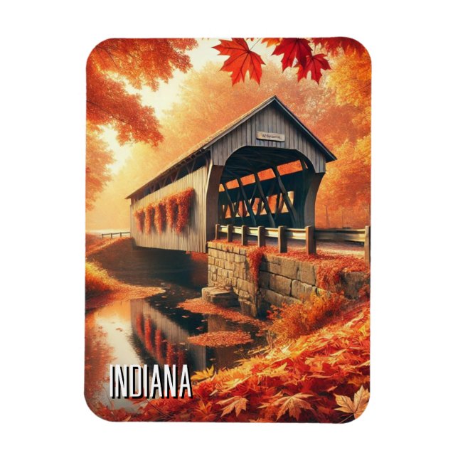 Indiana Covered Bridge Magnet (Vertikal)