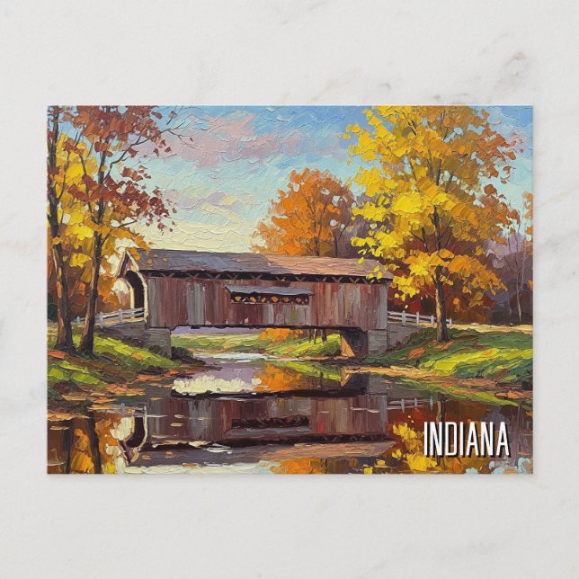 Indiana Covered Bridge Vykort (Framsida)