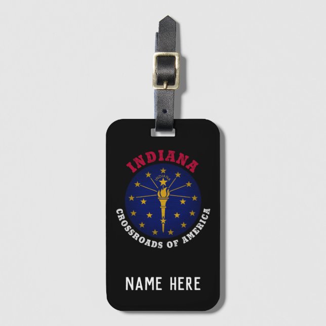 INDIANA CROSSROADS STATLIG FLAGGA BAGAGEBRICKA (Framsida vertikal)