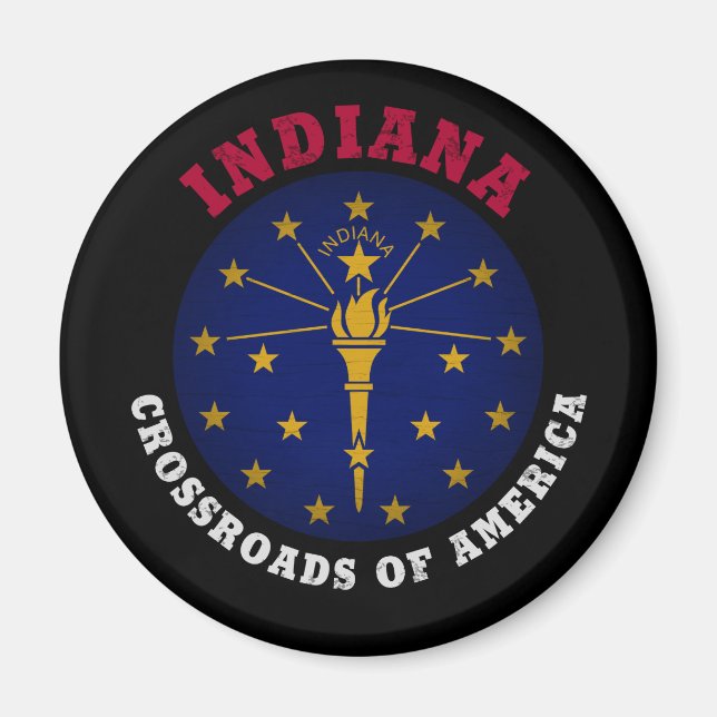 INDIANA CROSSROADS STATLIG FLAGGA MAGNET (Framsidan)