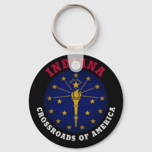 INDIANA CROSSROADS STATLIG FLAGGA NYCKELRING