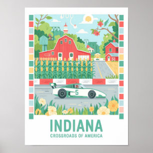 Indiana Crossways of America Summer Travel Poster
